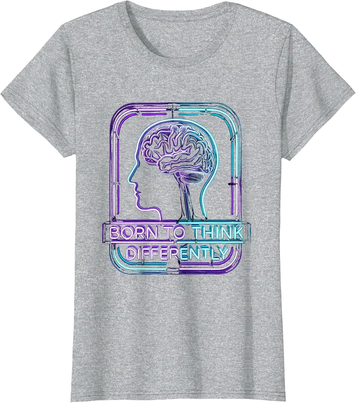 Women's Born to Think Differently Celebrate All Minds T-Shirt - Heather Grey