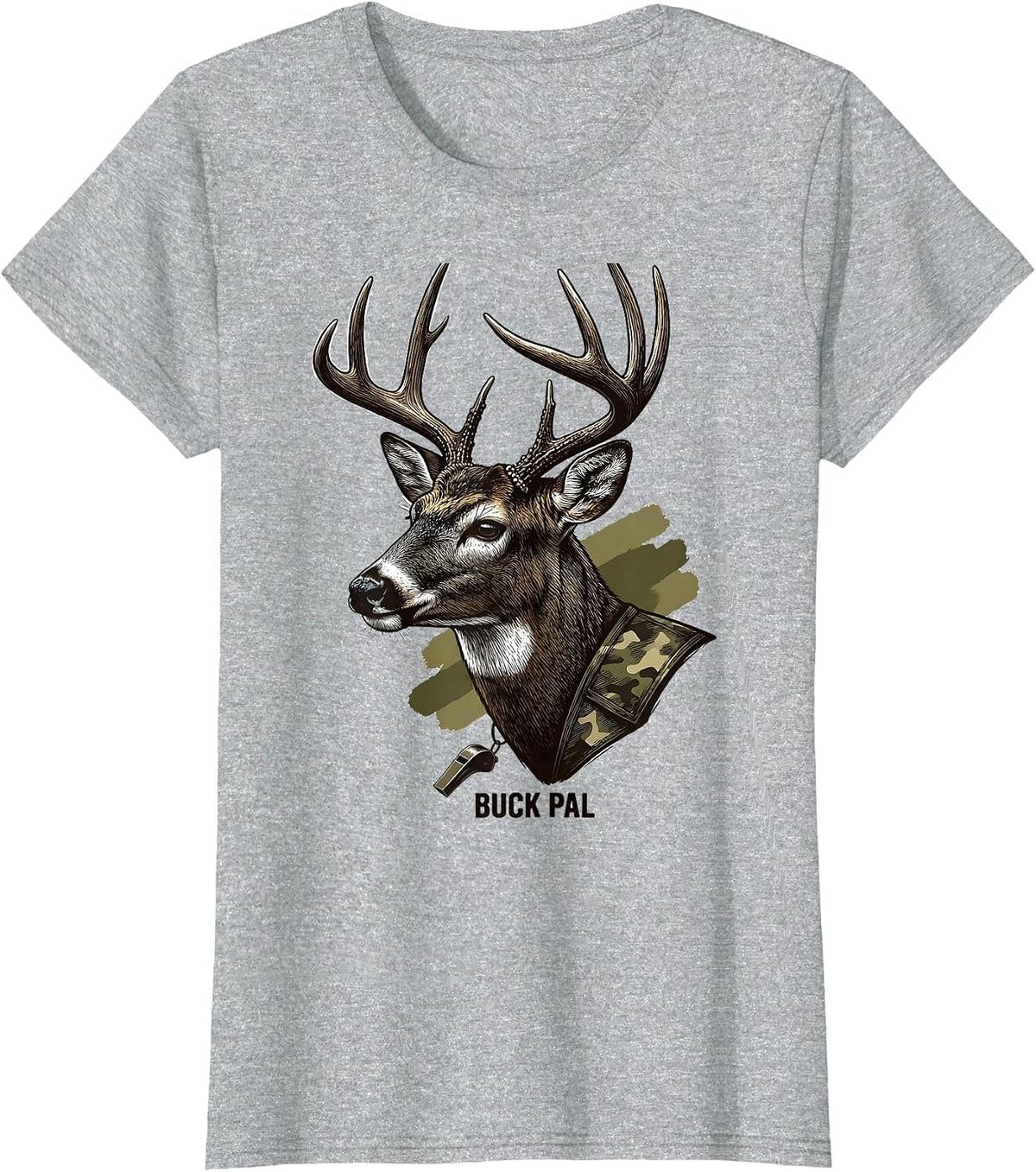 Women's Buck Pal Funny Camo Deer Hunting Youth Teen Hunter Gift T-Shirt - Heather Grey