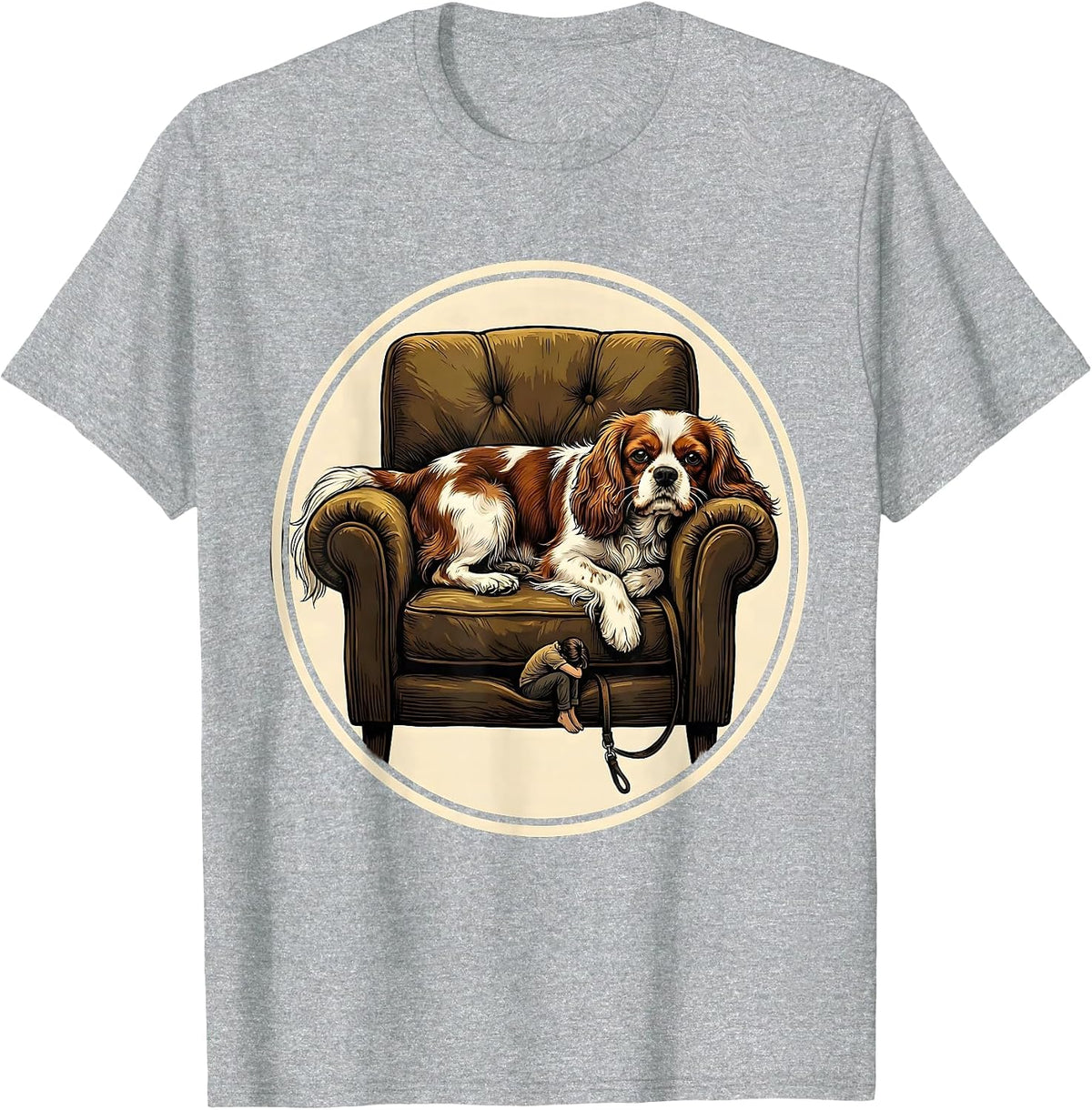Men's Cavalier King Charles Spaniel Funny Dog Owner Humor T-Shirt - Heather Grey