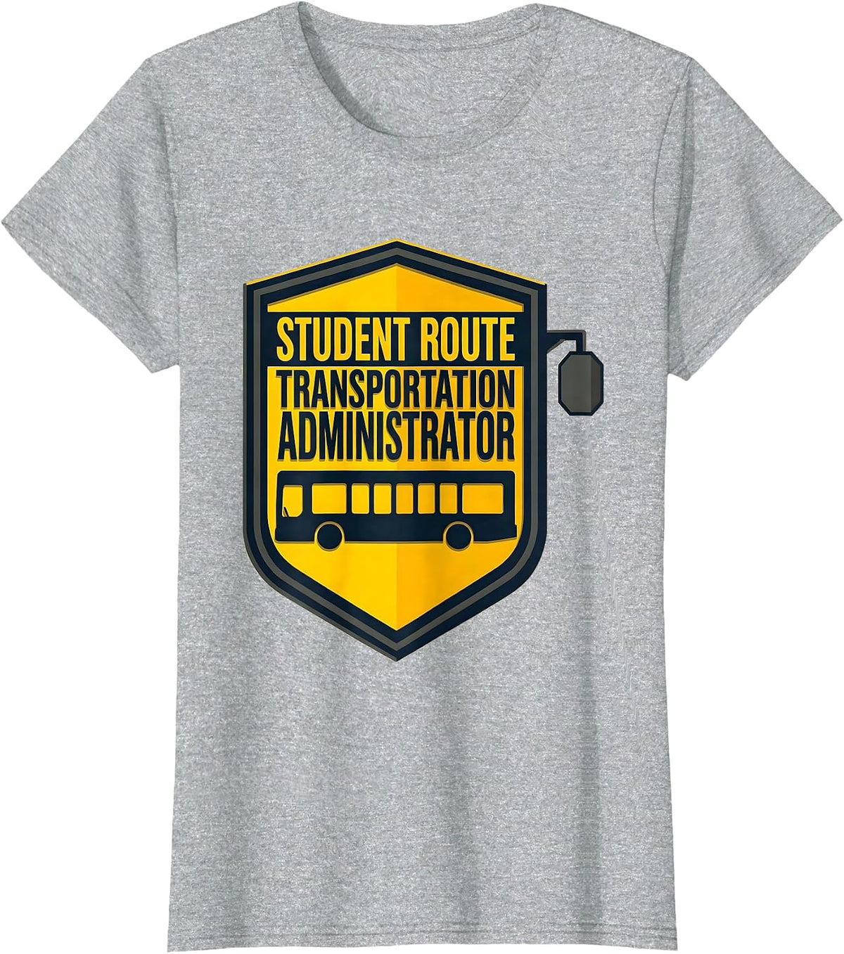 Women's Student Route Transportation Administrator School Bus Driver T-Shirt - Heather Grey