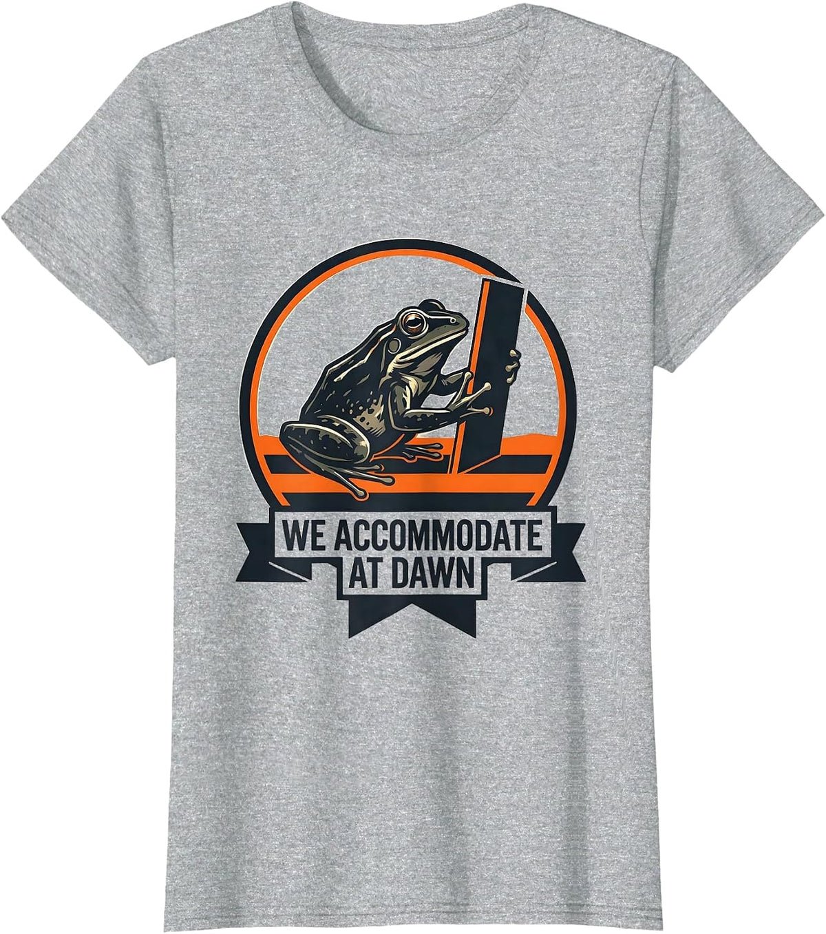 We Accommodate At Dawn Funny Frog Teacher Back to School T-Shirt - Heather Grey