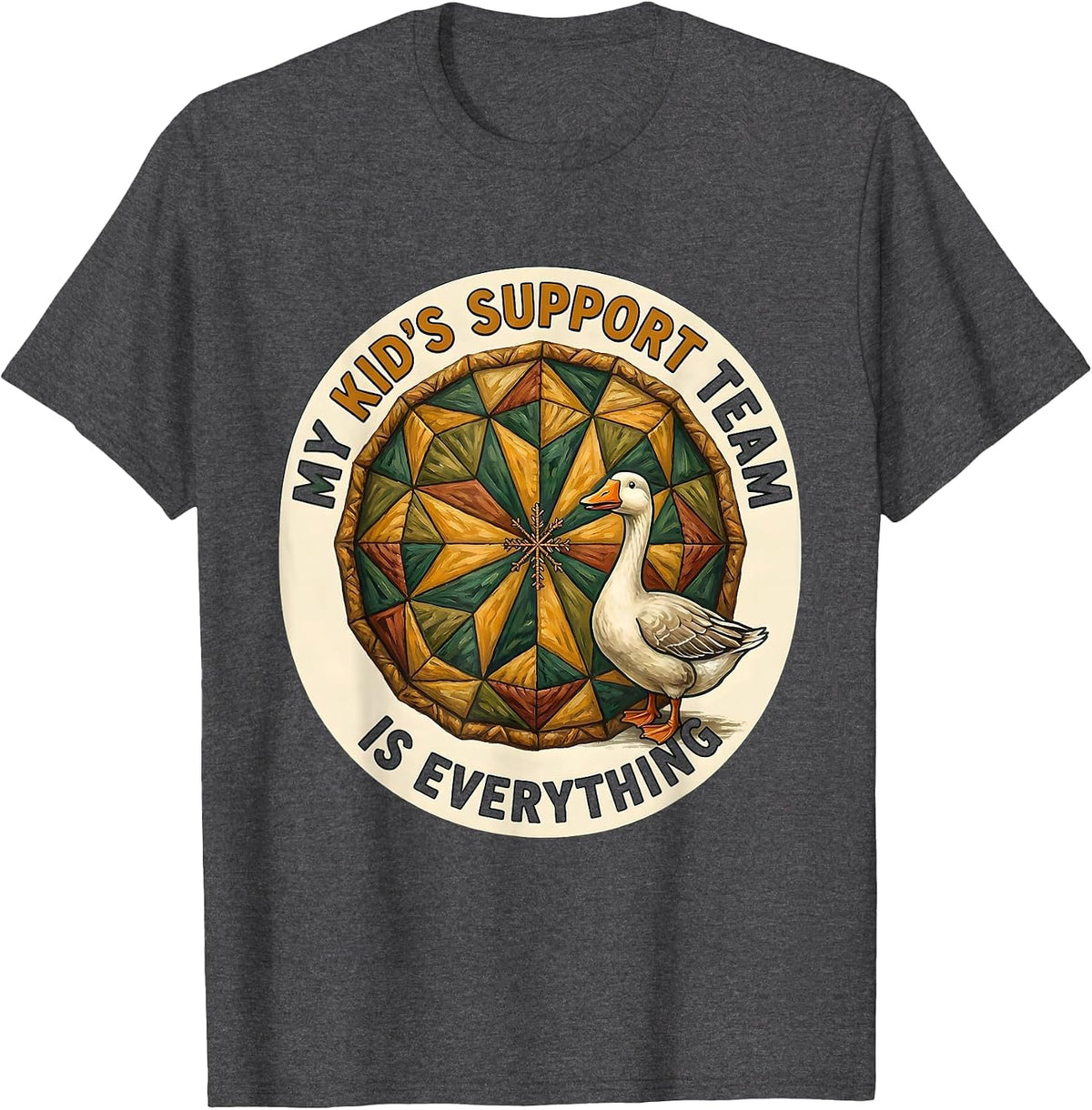 Men's My Kid's Support Team Is Everything Funny Special Education T-Shirt - Dark Heather Grey