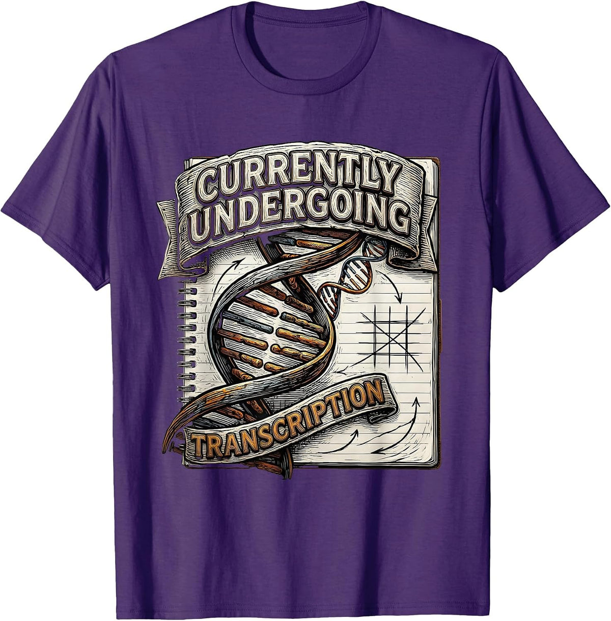 Currently Undergoing Transcription Funny Biology Teacher T-Shirt - Purple