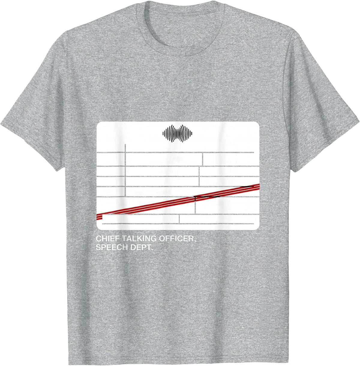Men's Chief Talking Officer Speech Dept Funny SLP Christmas T-Shirt - Heather Grey
