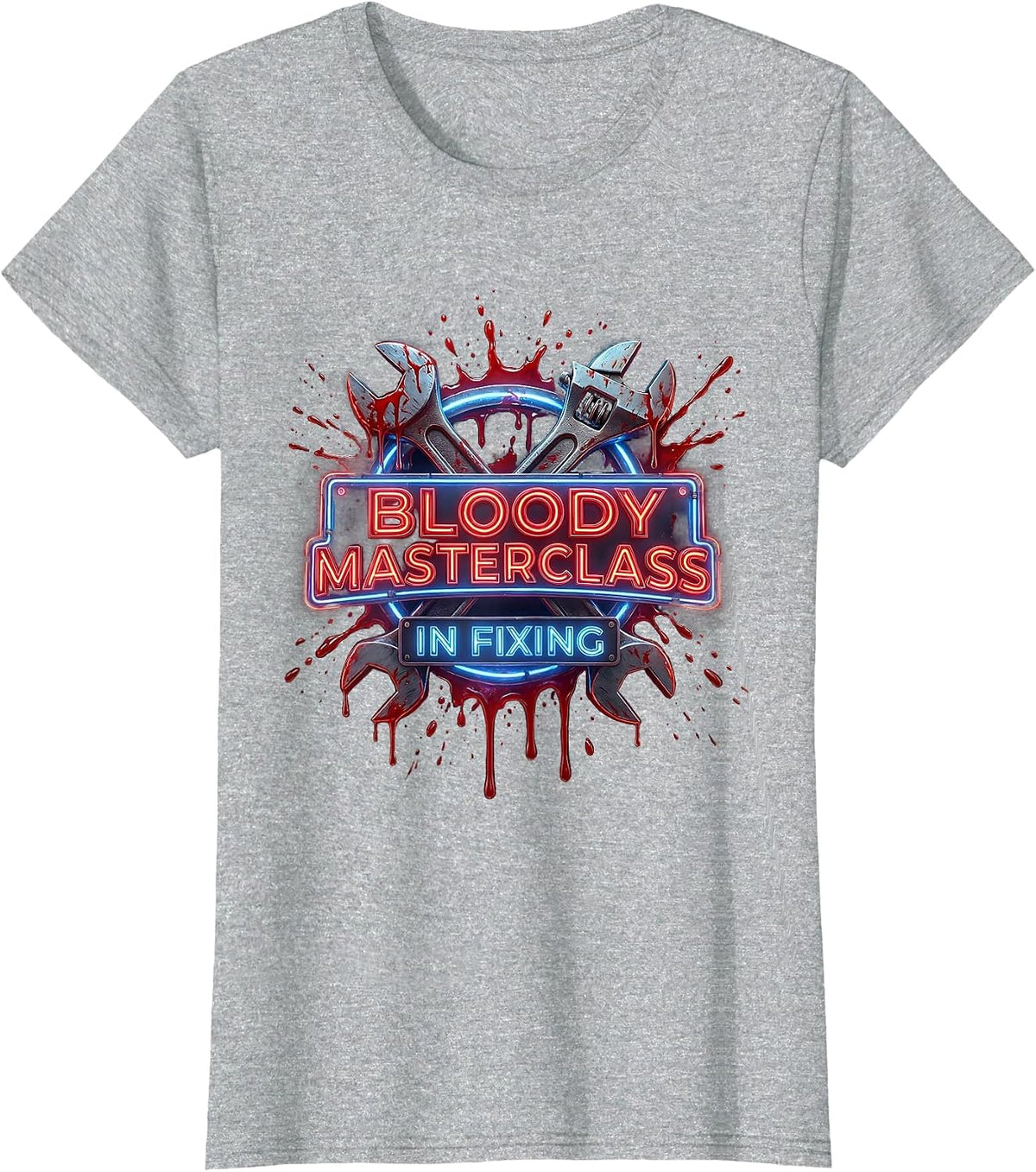 Bloody Masterclass In Fixing Graphic Design T-Shirt - Heather Grey