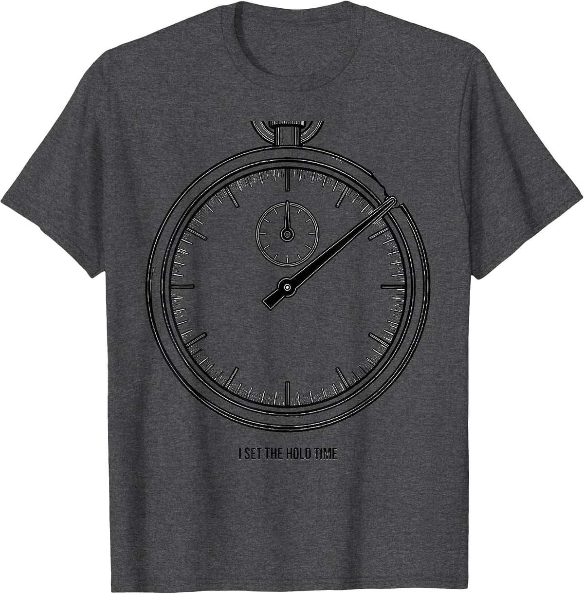 Men's I Set The Hold Time Funny Physical Therapist PT Gift T-Shirt - Dark Heather Grey