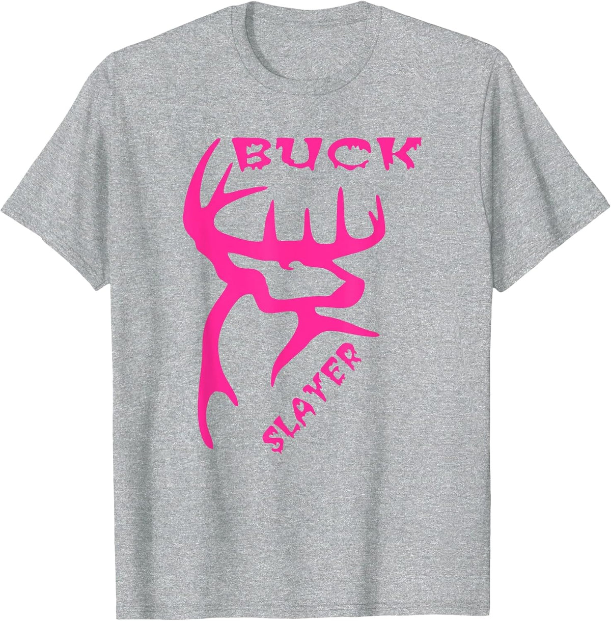 Buck Slayer Whitetail Deer Tee T-Shirt - Heather Grey