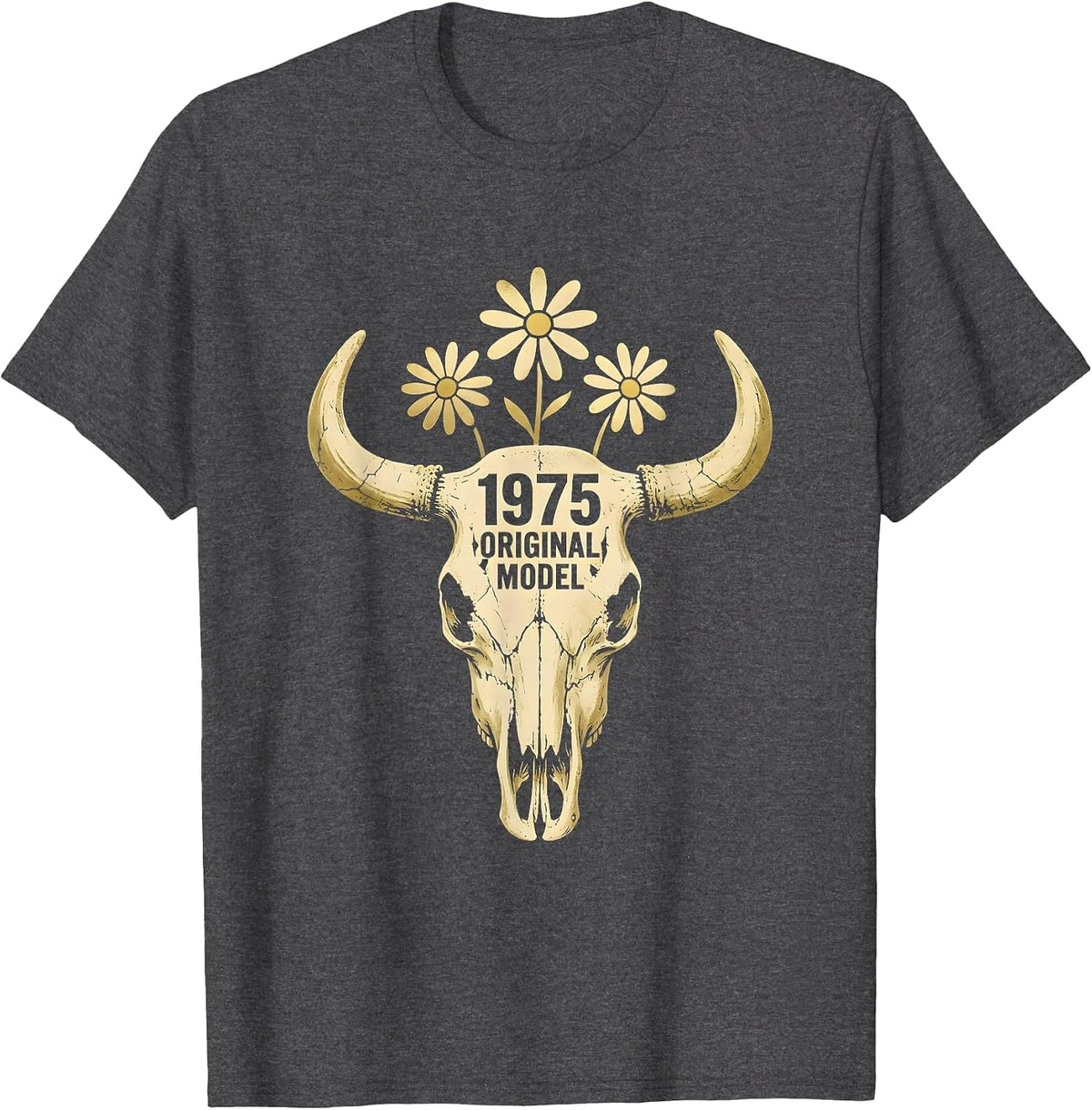 1975 Original Model Vintage Birth Year Design T-Shirt - Dark Heather Grey