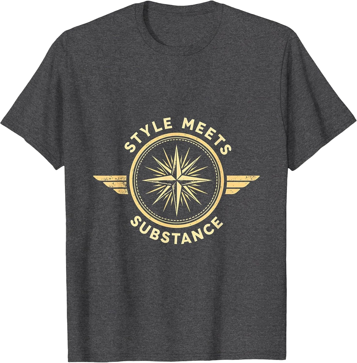 Style Meets Substance Men's Graphic Designer Tee T-Shirt - Dark Heather Grey