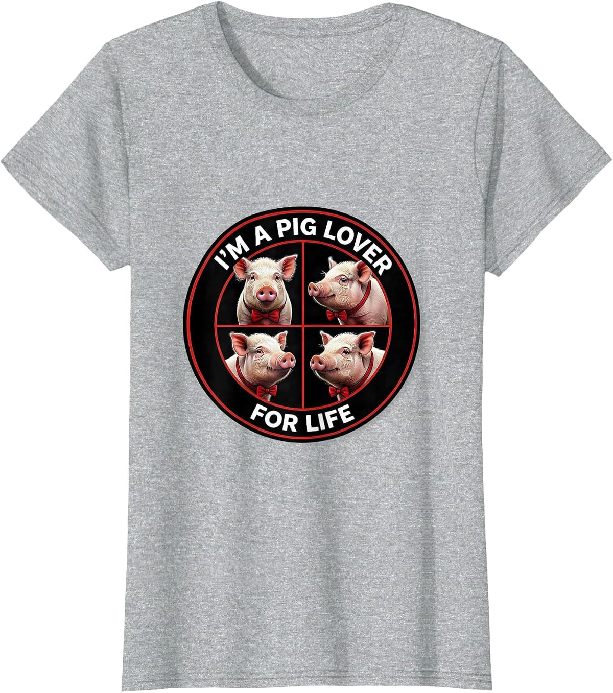 I'm A Pig Lover For Life Funny Farm Animal Lover T-Shirt - Heather Grey