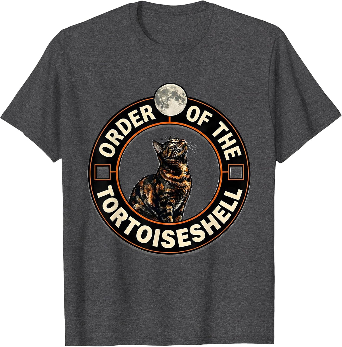 Order Of The Tortoiseshell Retro Tortoiseshell Cat Humor T-Shirt - Dark Heather Grey