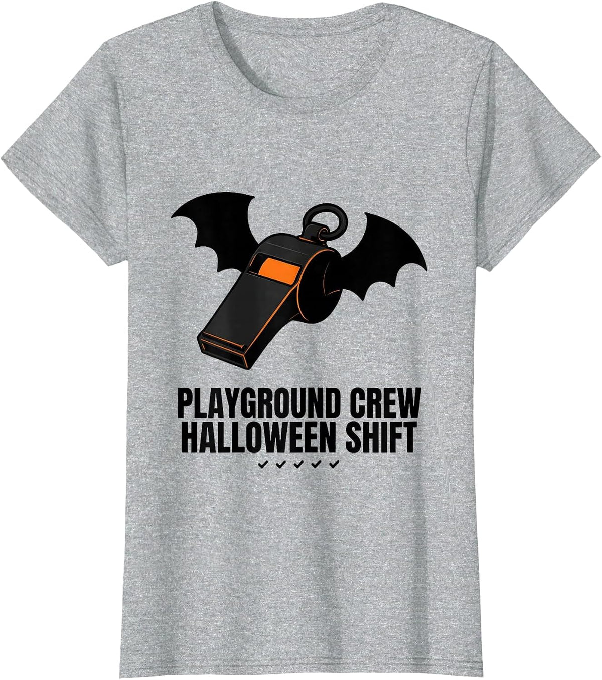 Women's Playground Crew Halloween Shift Editorial Conceptual Teacher T-Shirt - Heather Grey