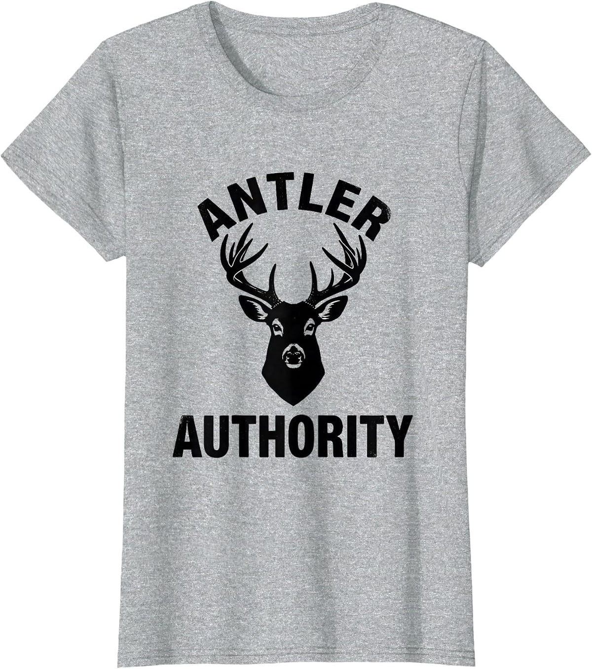 Women's Antler Authority Funny Deer Hunting Dad Hunter Gift T-Shirt - Heather Grey
