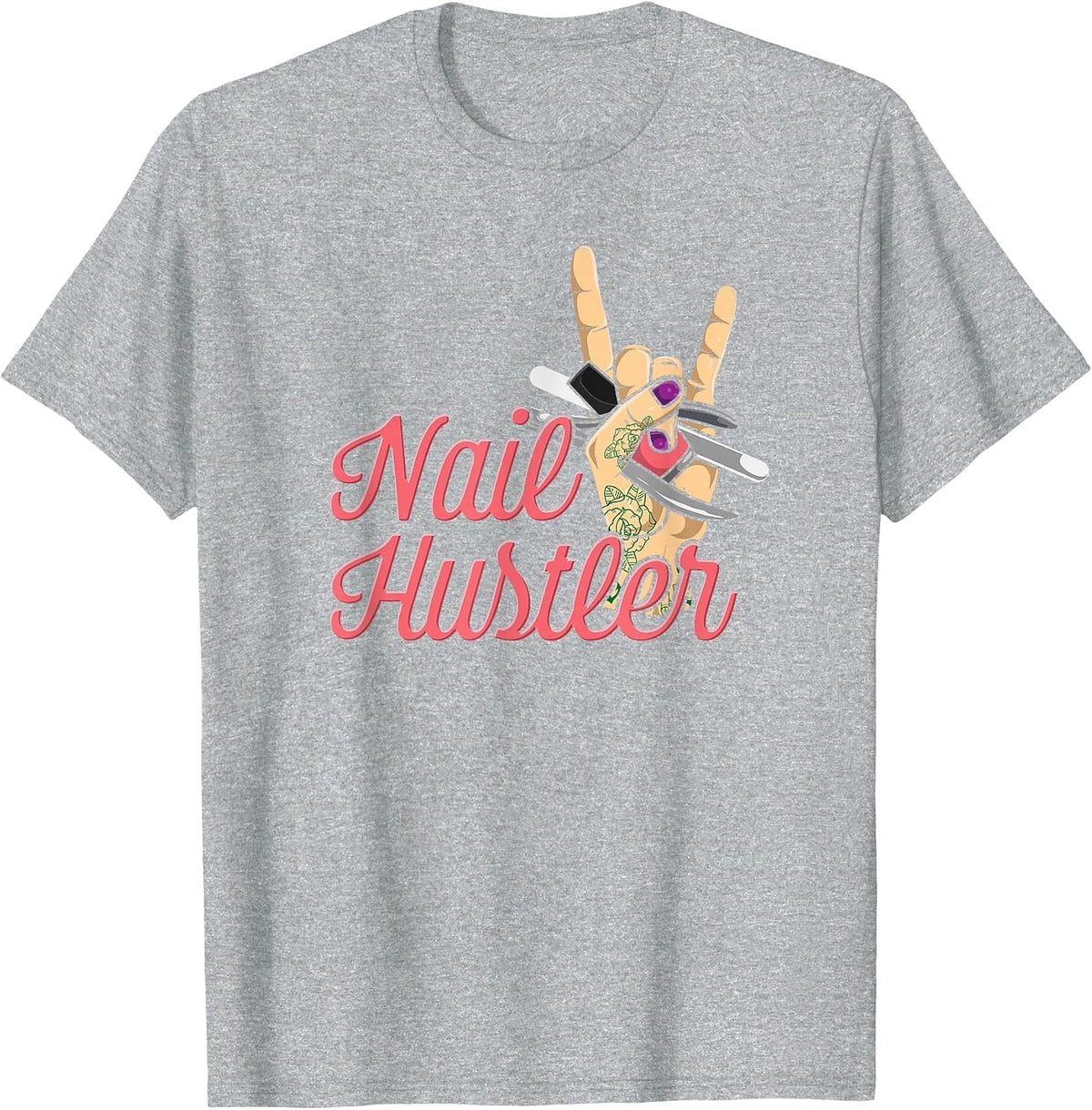 Beautician Nail Design Manicure Nail Designer T-Shirt - Heather Grey
