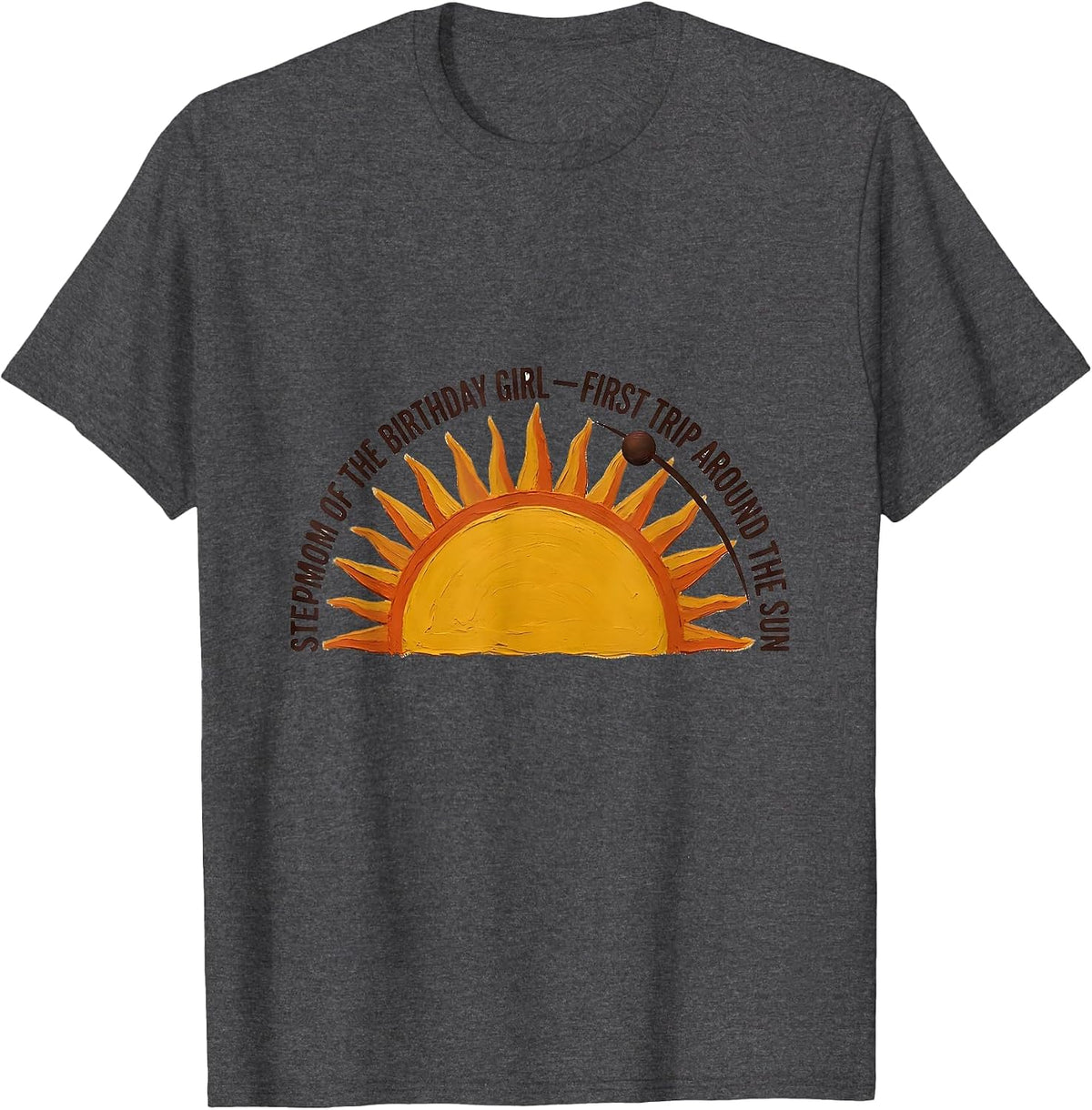 Stepmom of the Birthday Girl — First Trip Around the Sun T-Shirt - Dark Heather Grey