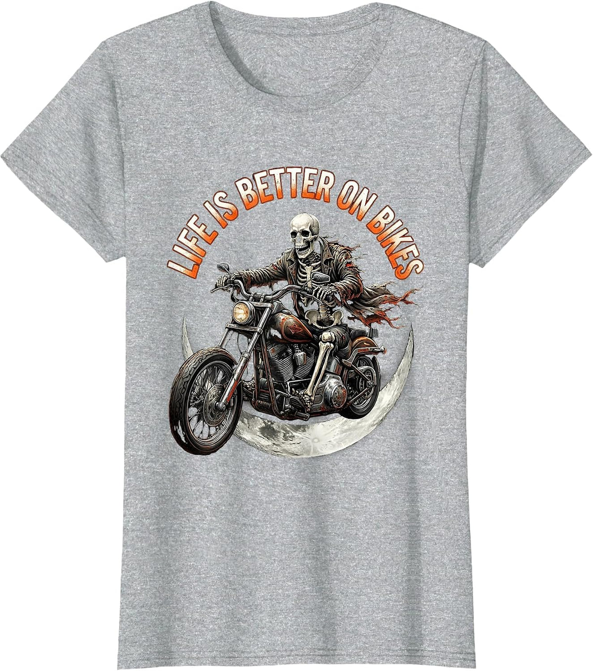 Life Is Better On Bikes Motorcycle Design T-Shirt - Heather Grey