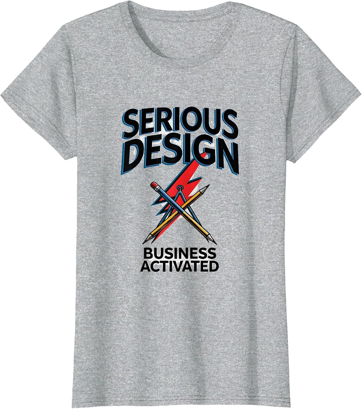 Serious Design Business Activated Graphic T-Shirt - Heather Grey