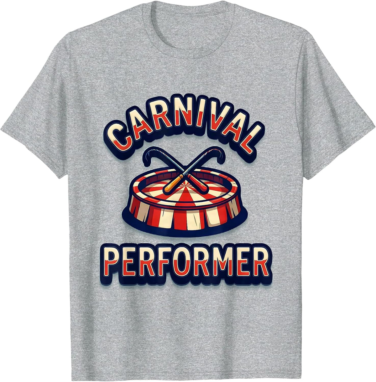 Men's Carnival Performer Funny Circus Staff Costume Party T-Shirt - Heather Grey