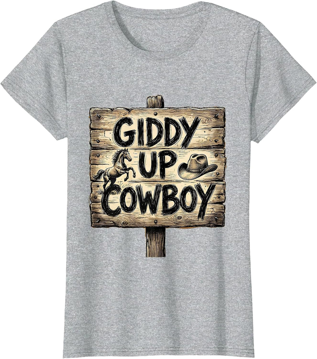 Save A Horse Ride A Cowboy Western Design T-Shirt - Heather Grey
