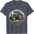 Vintage Tractor Farmer Nostalgic Rural Humor T-Shirt - Heather Blue