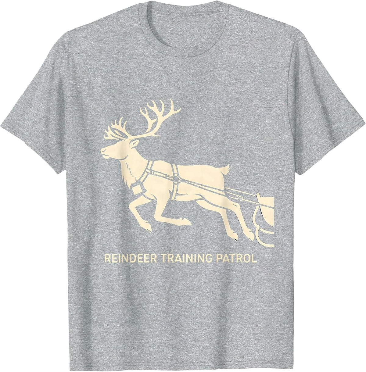 Men's Reindeer Training Patrol Funny Christmas Running Runner Gift T-Shirt - Heather Grey
