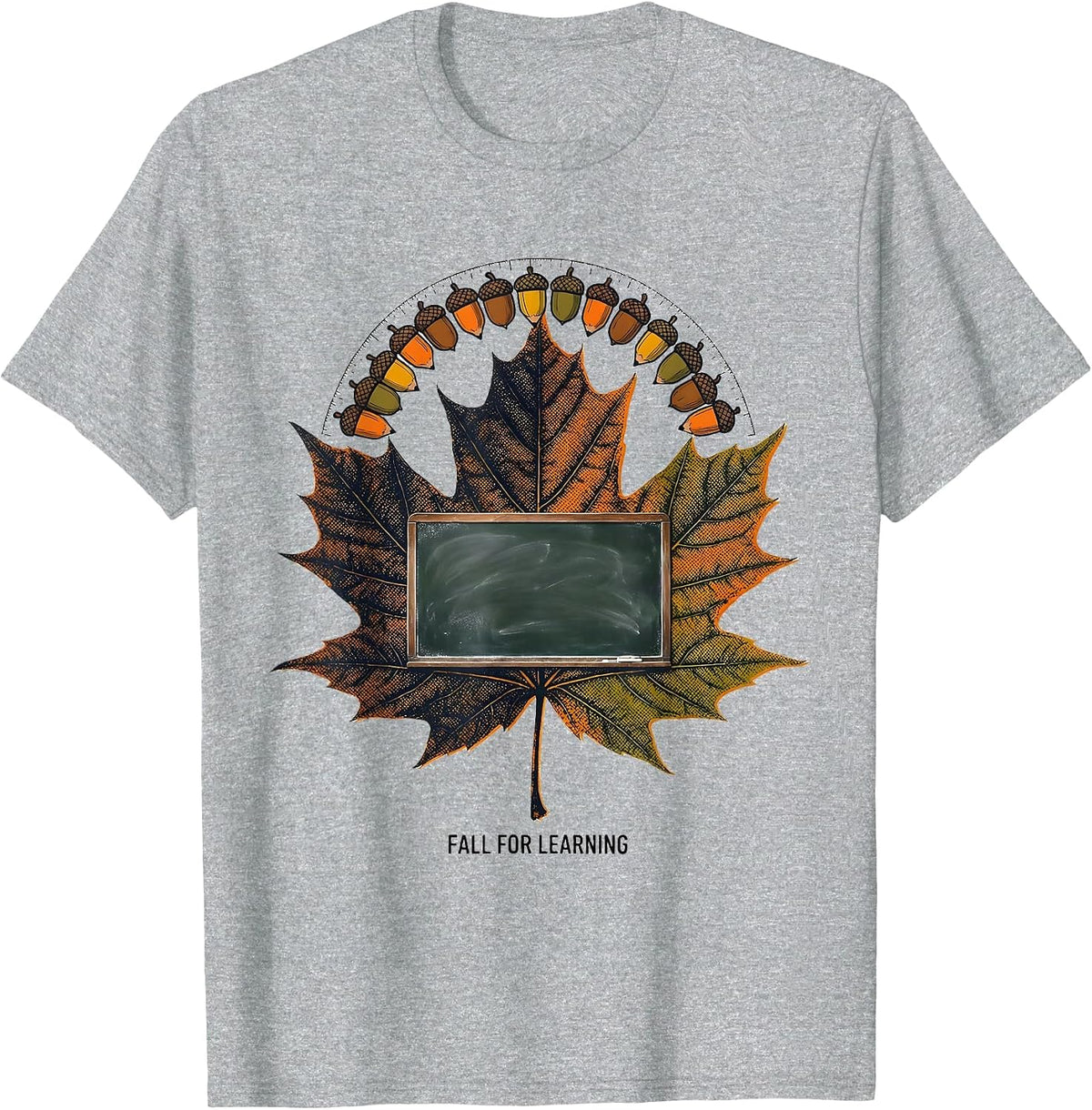 Men's Fall For Learning Retro Teacher Fall Festival Halloween T-Shirt - Heather Grey