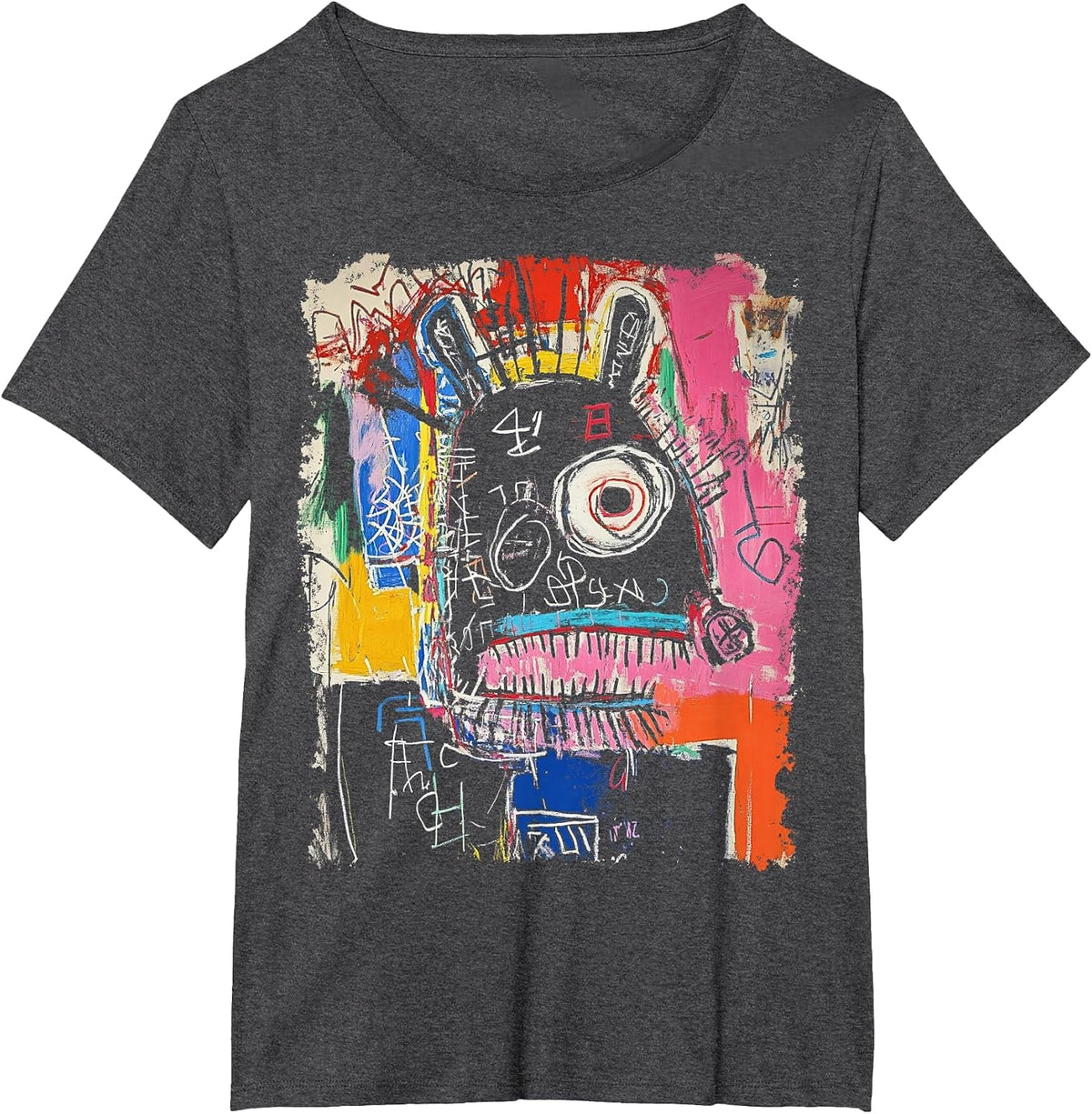 Fashion Abstract Art Men's Graffiti T-Shirt - Dark Heather Grey
