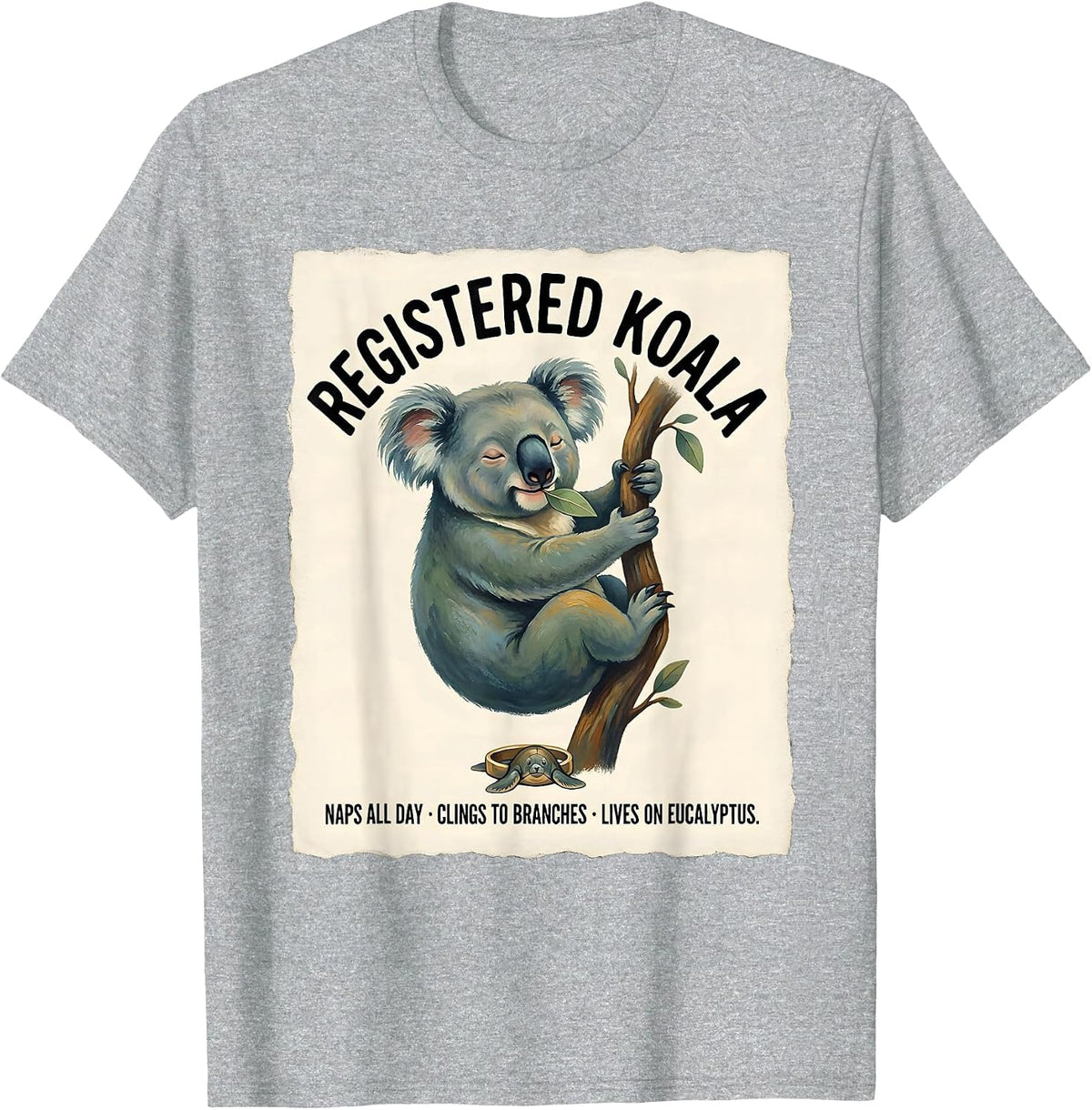 Men's Registered Koala Naps All Day Koala Lover Humor T-Shirt - Heather Grey