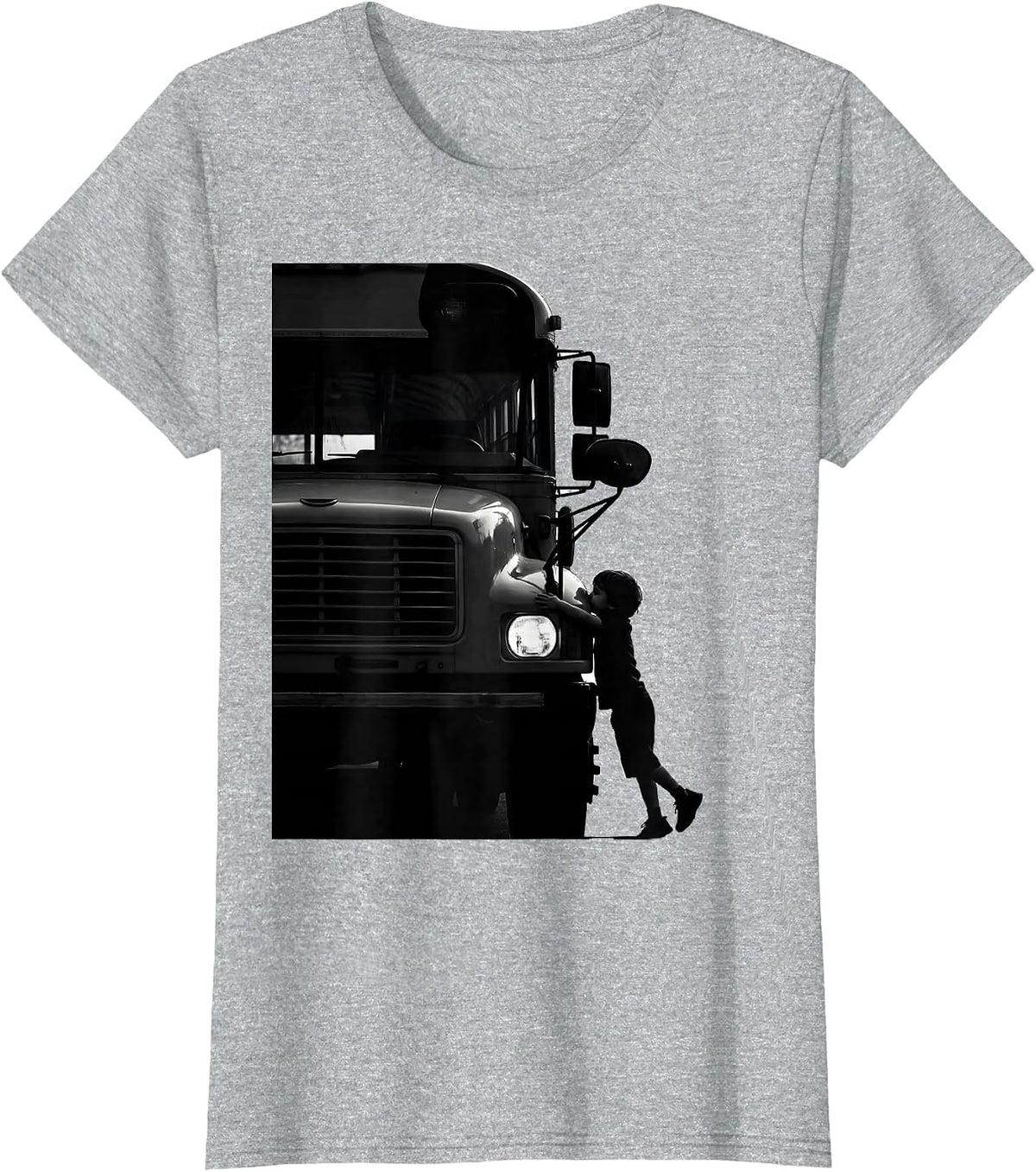 Child Hug School Bus Driver Novelty Humor T-Shirt - Heather Grey