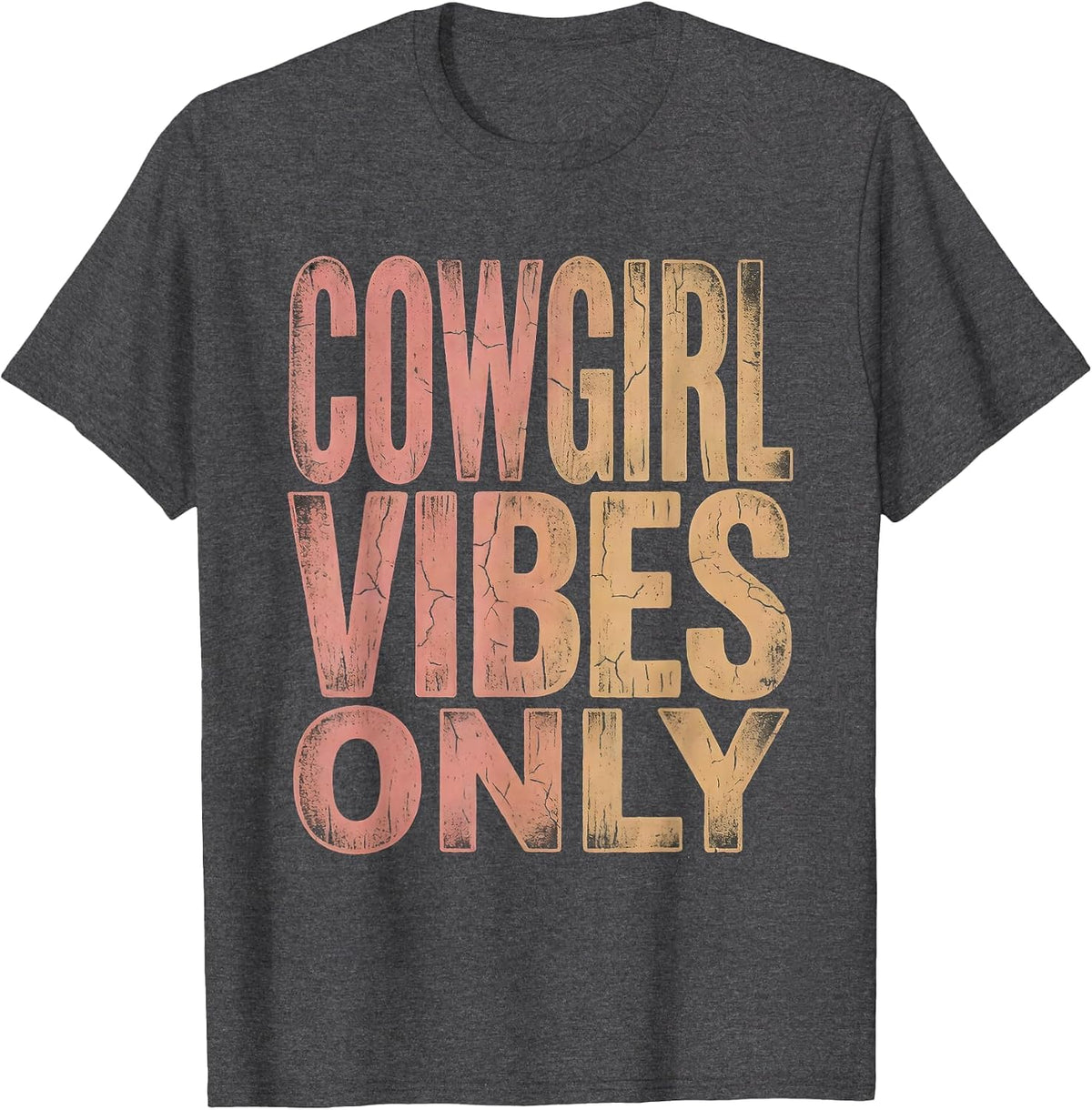 Men's Cowgirl Vibes Only Western Girls Design T-Shirt - Dark Heather Grey