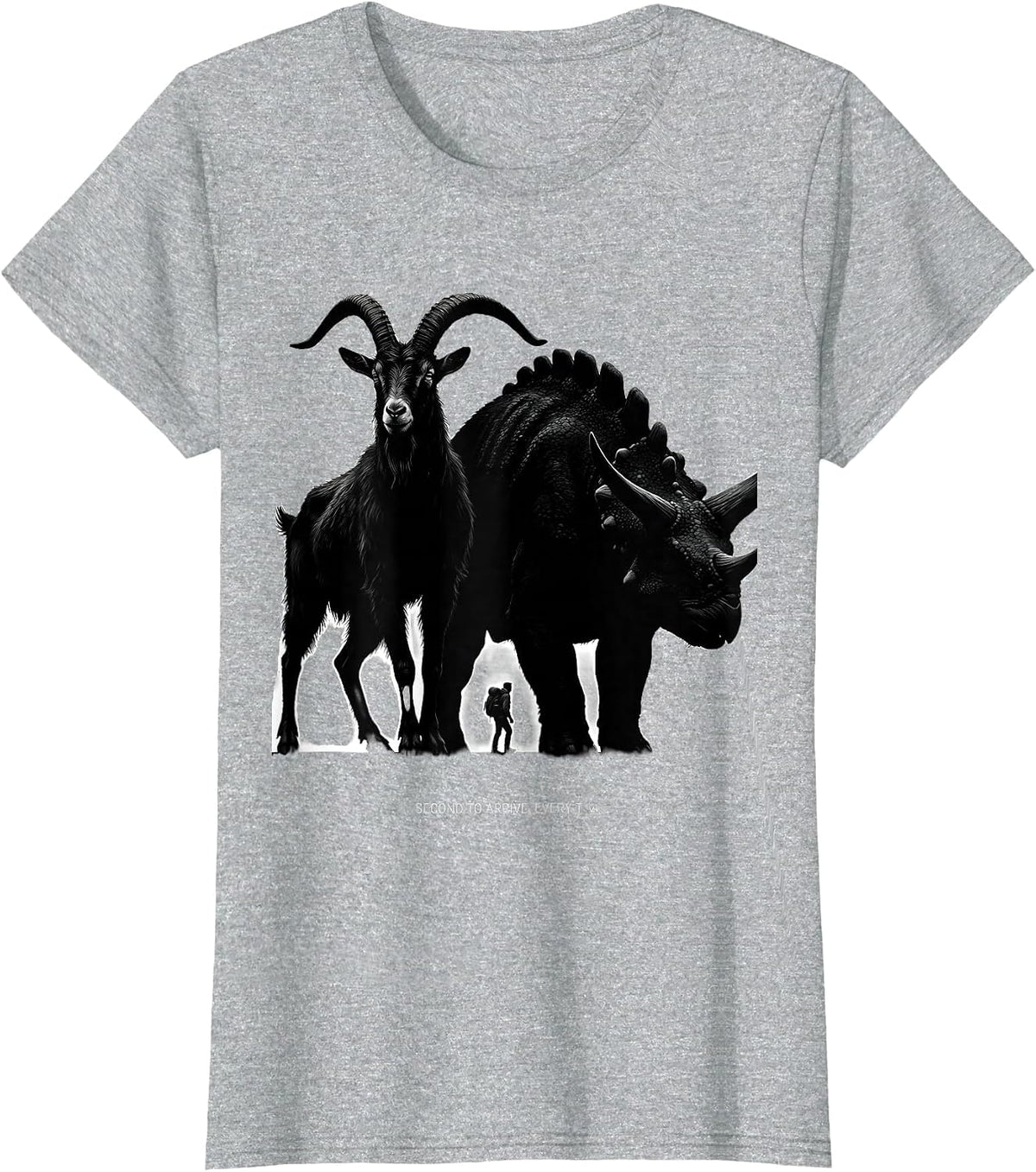Second To Arrive, Every Time Funny Cryptid Bigfoot Camper T-Shirt - Heather Grey