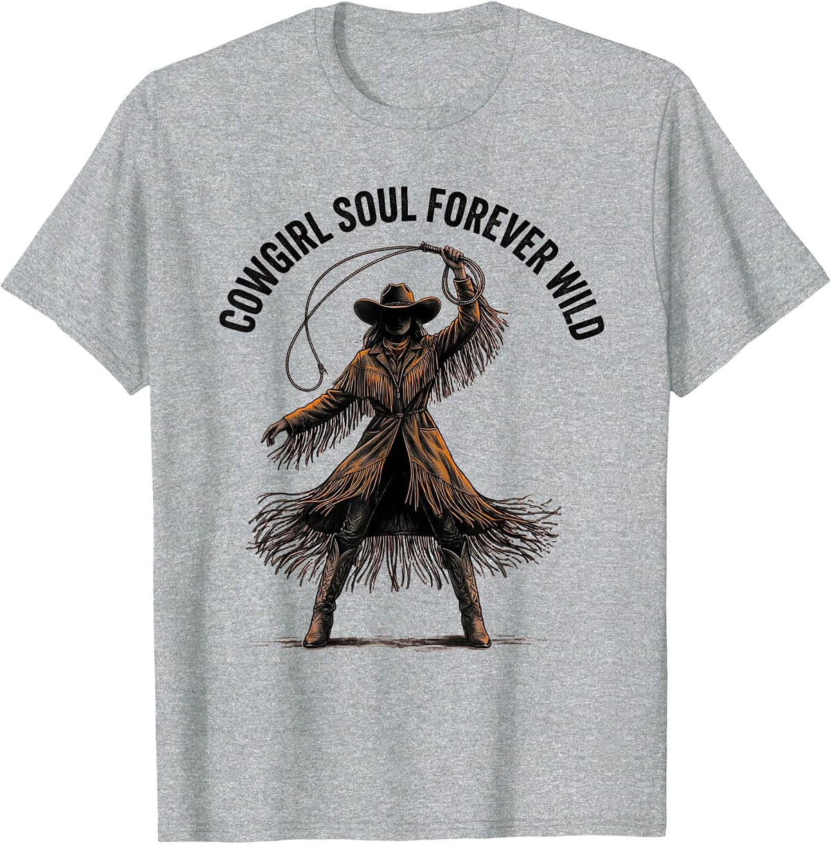 Men's Cowgirl Soul Forever Wild Western Design T-Shirt - Heather Grey