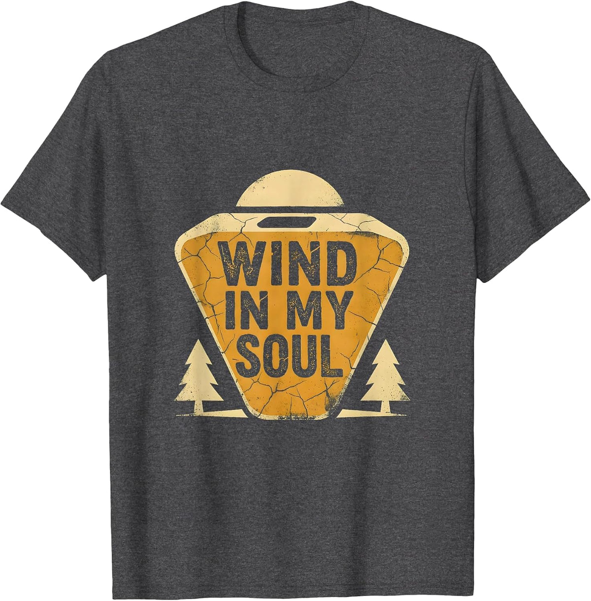 Wind In My Soul Motorcycle Rider Design T-Shirt - Dark Heather Grey