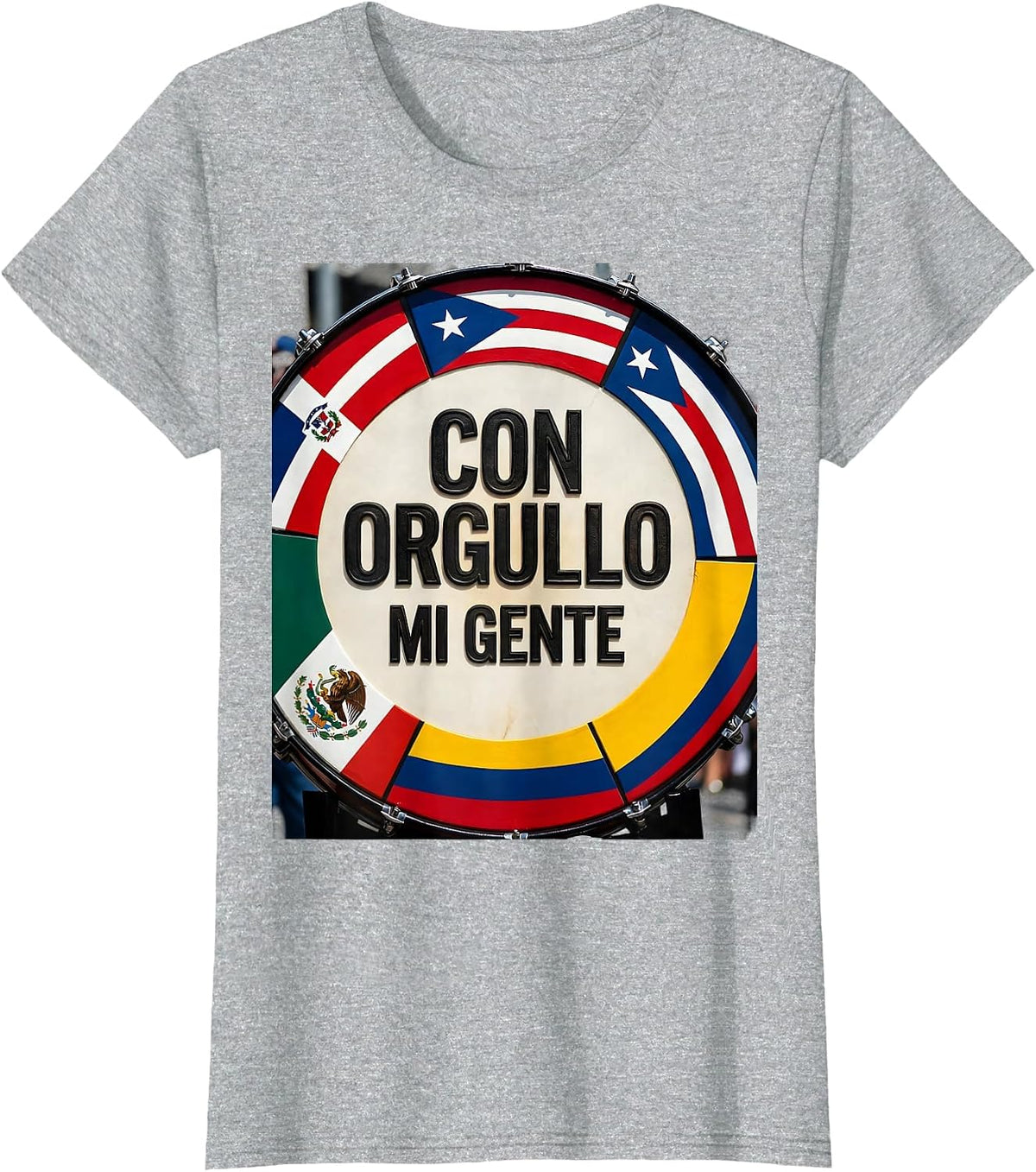 Con Orgullo, Mi Gente Hispanic Heritage Month Latino Pride T-Shirt - Heather Grey