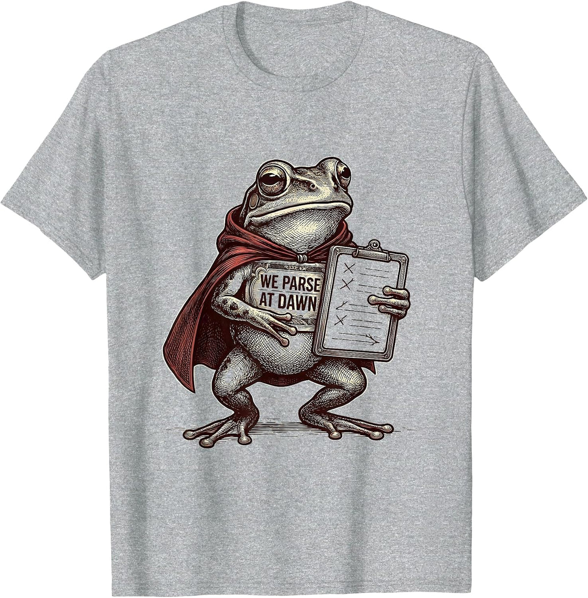 Men's We Parse At Dawn Funny Teacher Frog Back to School Humor T-Shirt - Heather Grey
