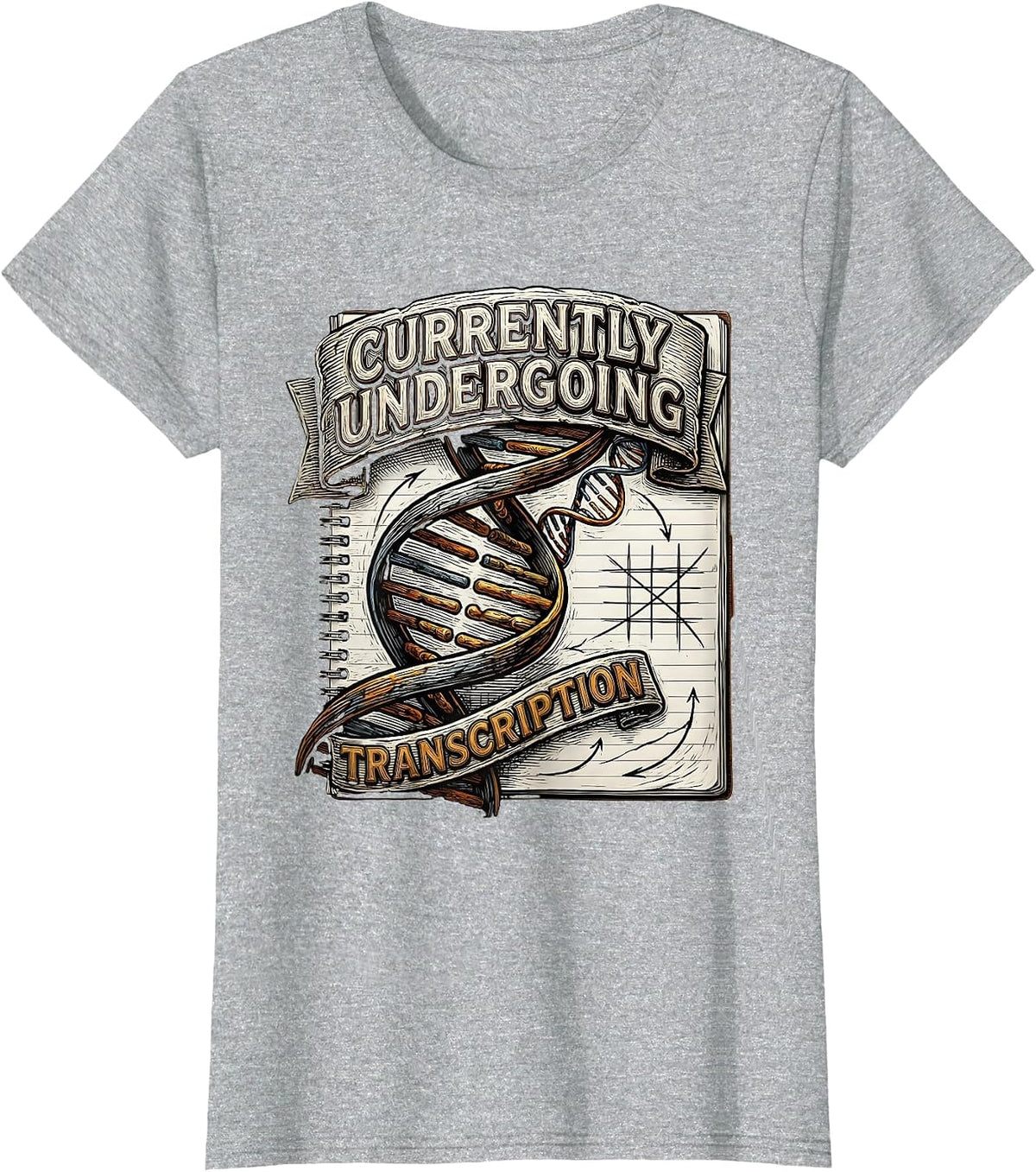 Currently Undergoing Transcription Funny Biology Teacher T-Shirt - Heather Grey