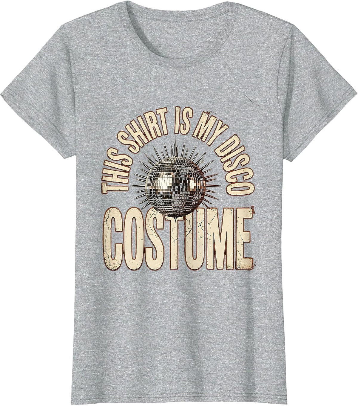 Women's This Shirt Is My Disco Costume Distressed Retro Disco Daddy T-Shirt - Heather Grey