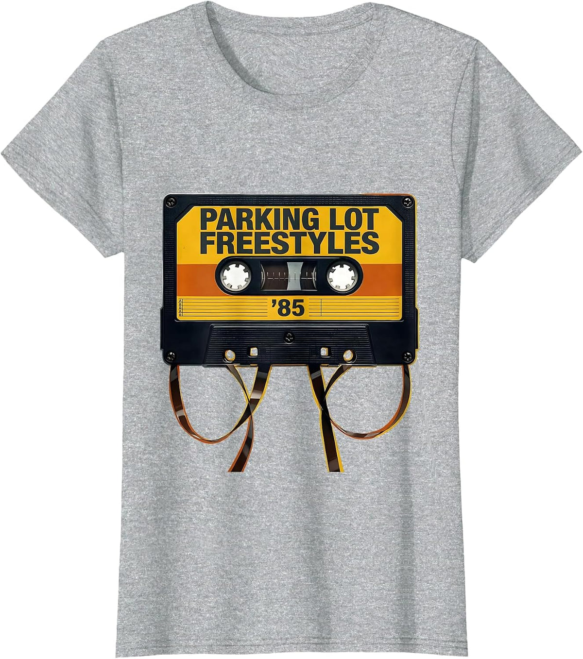 Parking Lot Freestyles '85 Retro Cassette Nostalgia 80s 90s T-Shirt - Heather Grey