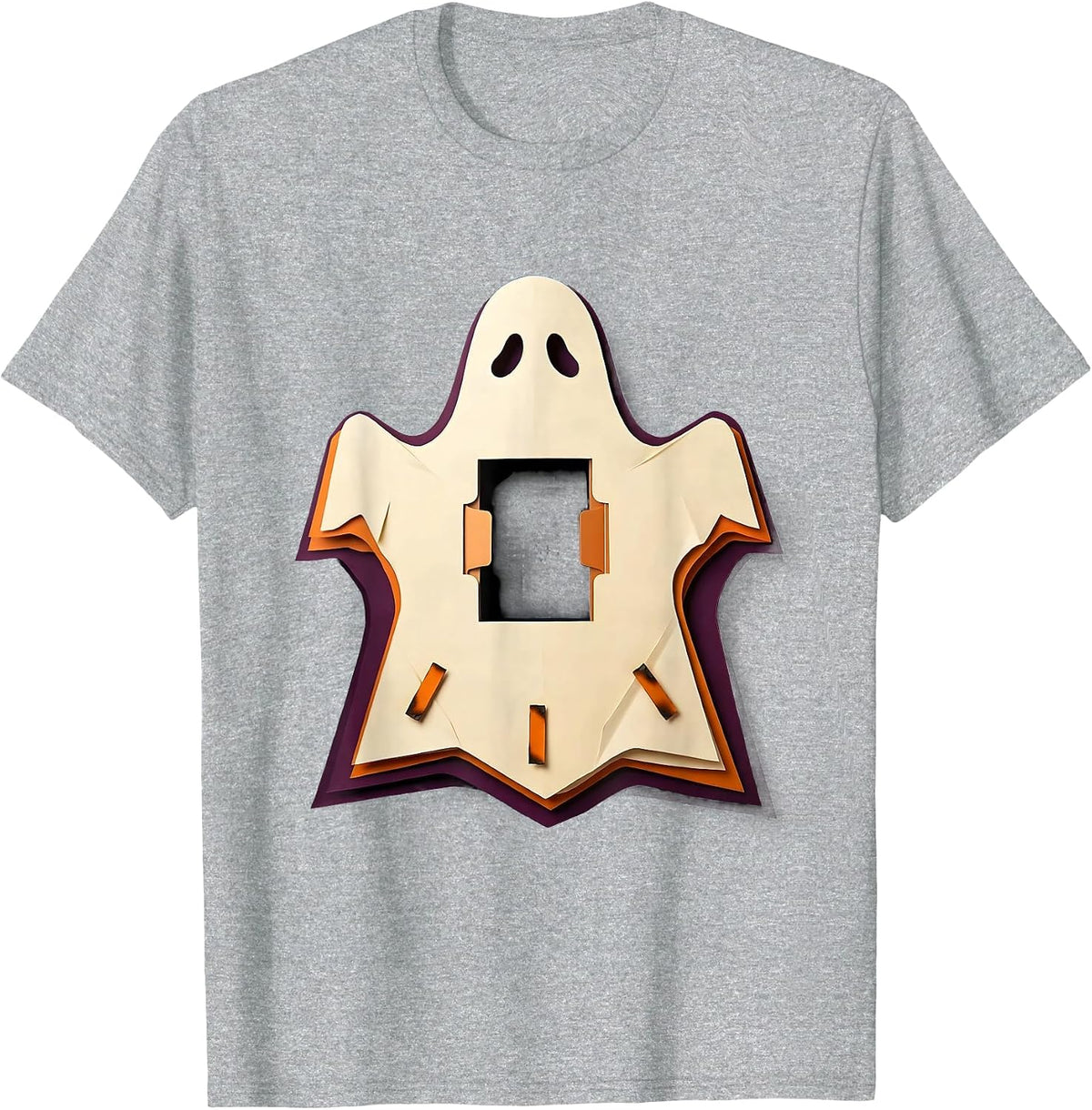 Men's Ghost Paper Cutout Para Normal Activities Paraprofessional T-Shirt - Heather Grey