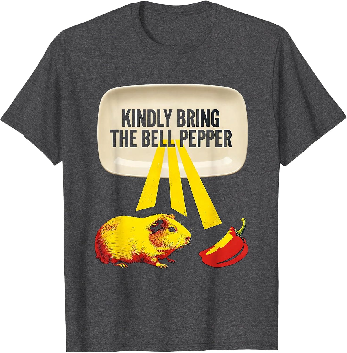 Men's Kindly Bring The Bell Pepper Funny Guinea Pig Cavy Lover T-Shirt - Dark Heather Grey
