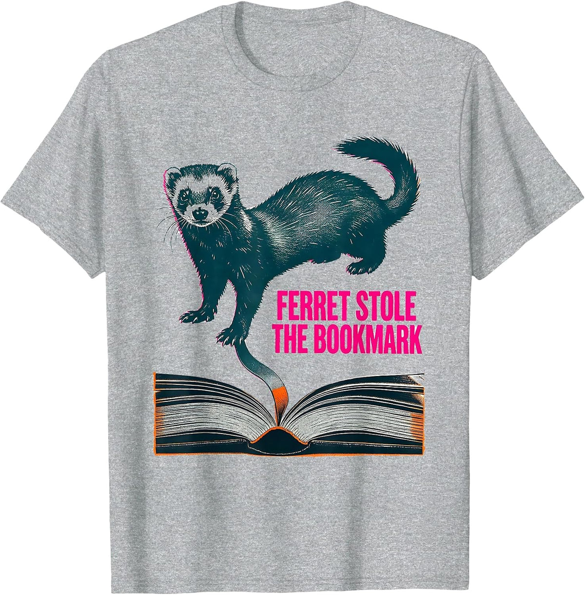 Men's Ferret Stole The Bookmark Funny Ferret Lover Gift T-Shirt - Heather Grey