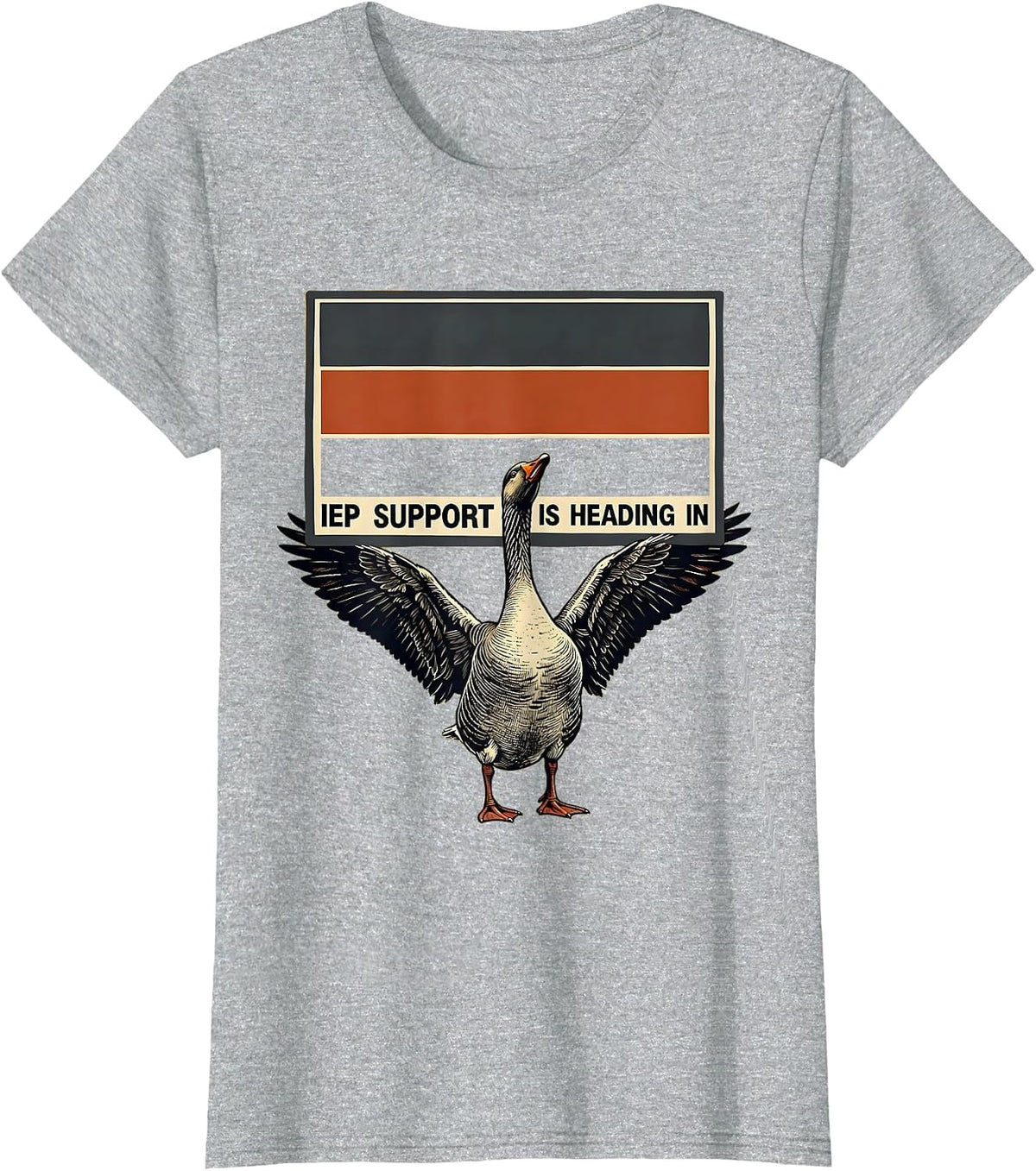 Women's IEP Support Is Heading In Silly Goose Special Education T-Shirt - Heather Grey
