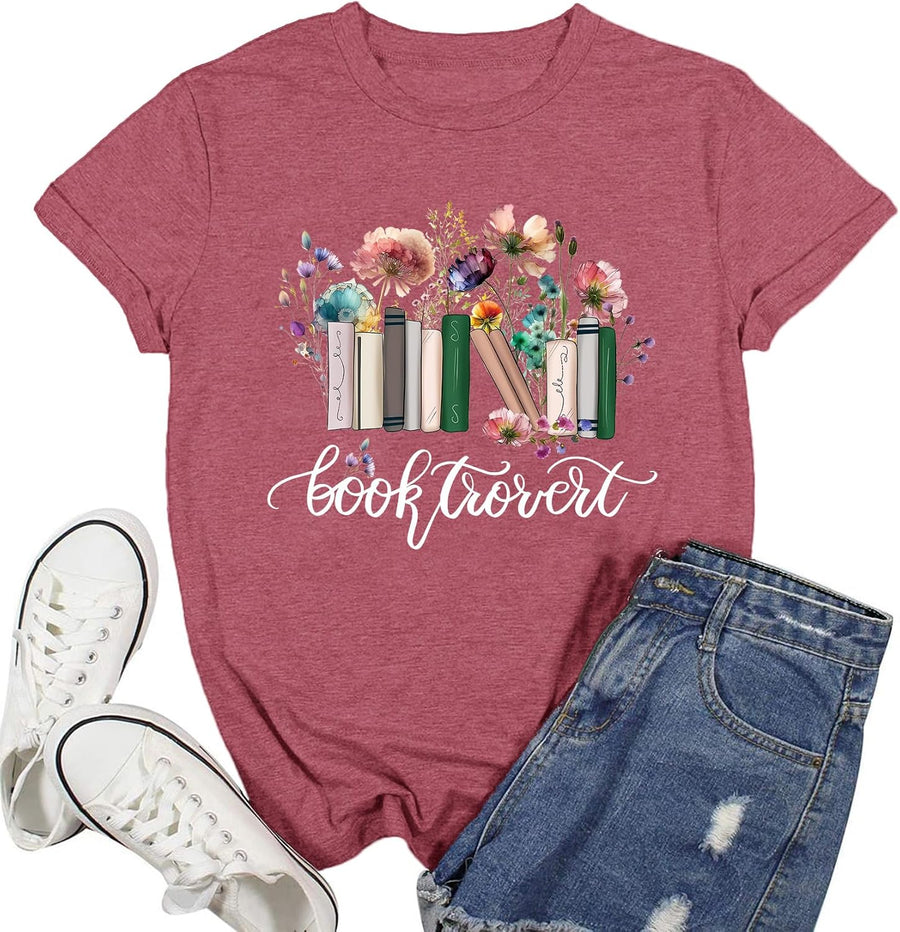 Reading Shirt for Women Freedom to Read Books T-Shirt Bookworm Shirts - Pink1