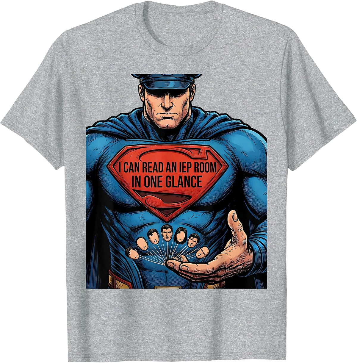 Men's I Can Read An IEP Room In One Glance Comic Book Teacher T-Shirt - Heather Grey