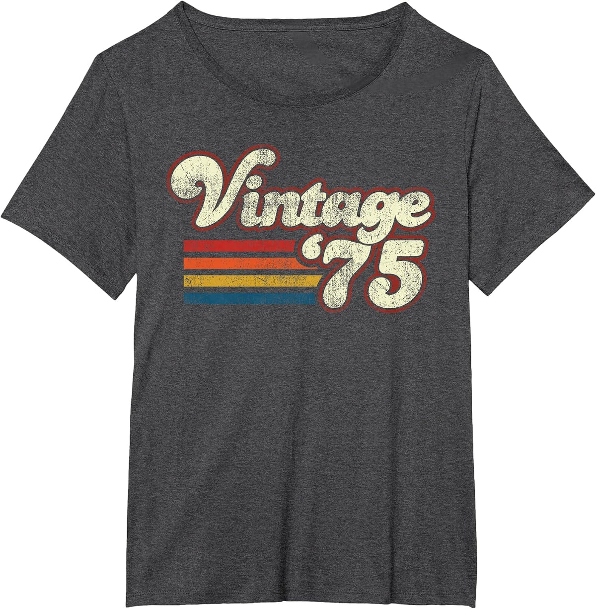 Vintage 1975 Birthday T-Shirt - Dark Heather Grey