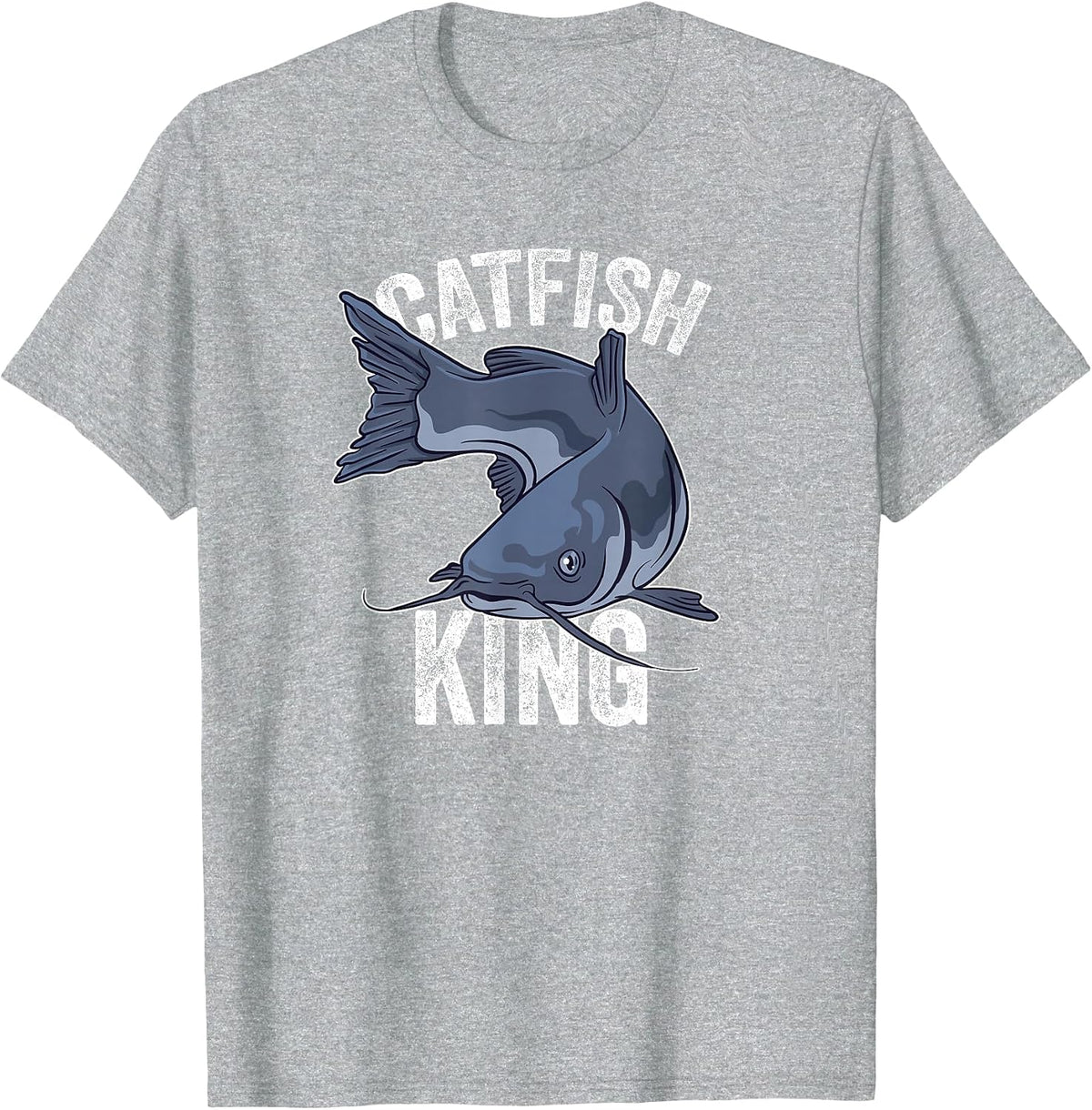Catfish King Catfish Fishing T-Shirt - Heather Grey