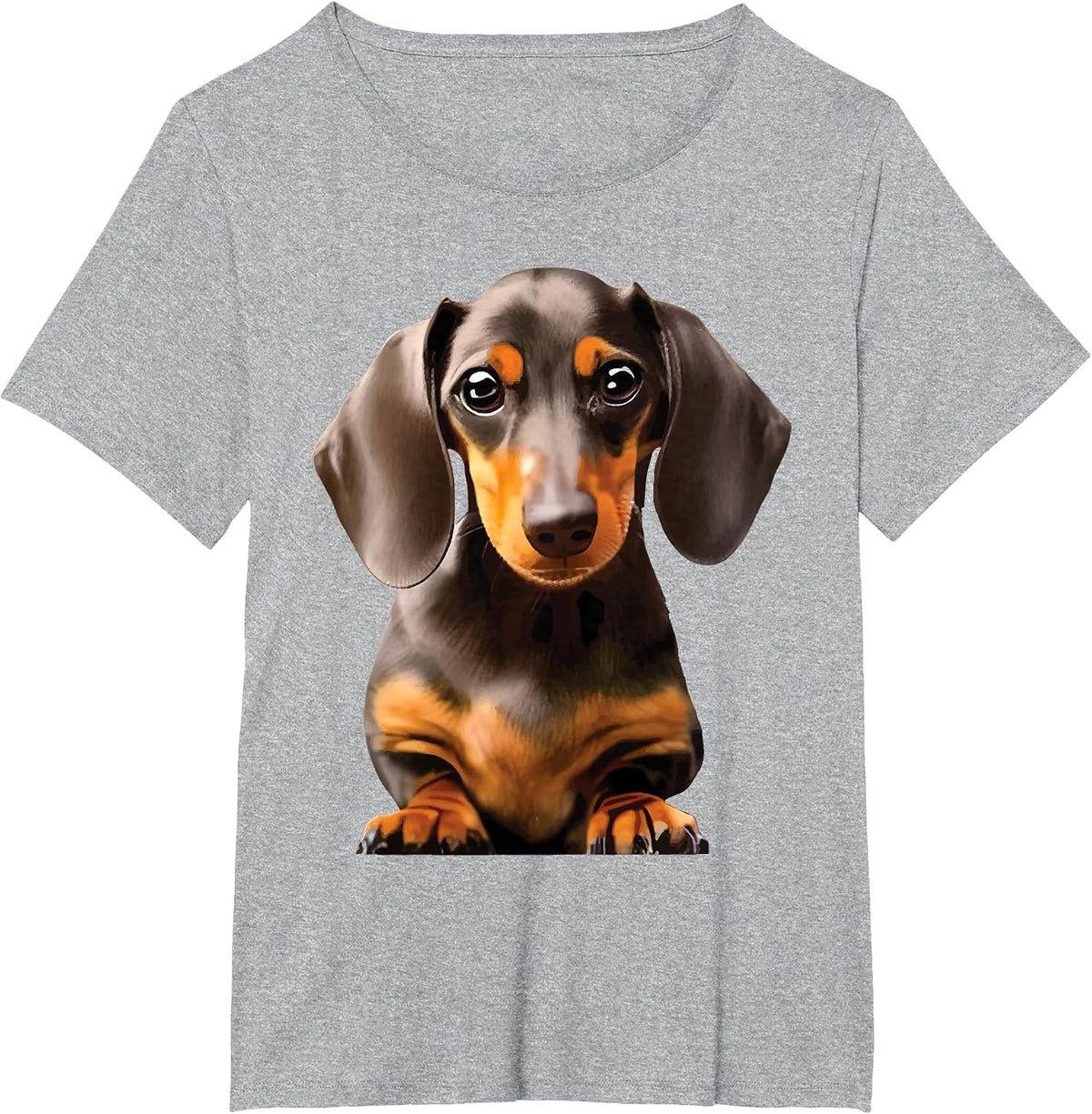 Dachshund Illustration - Dog Lover Animal Pet Trainer T-Shirt - Heather Grey