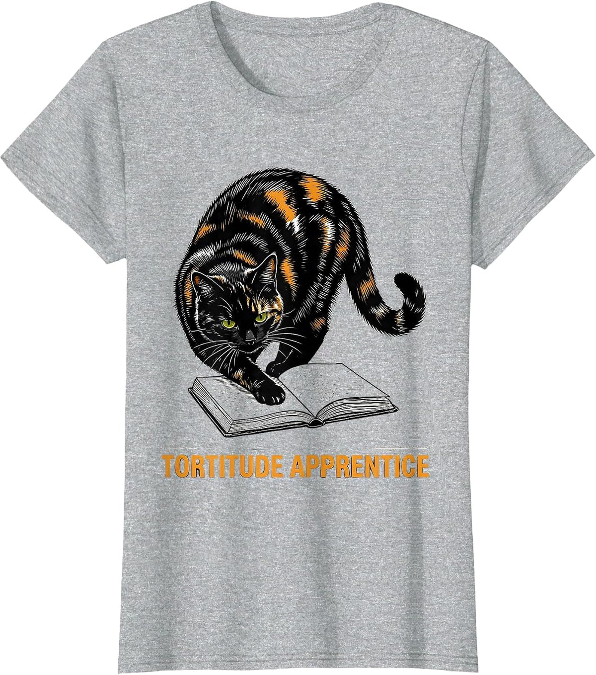 Tortitude Apprentice Funny Tortie Cat Lover Pet Owner Humor T-Shirt - Heather Grey