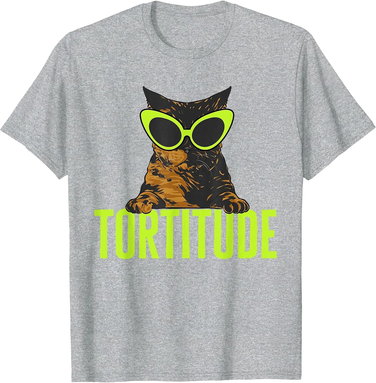 Cool Tortoiseshell Cat Tortitude Tortie Cat T-Shirt - Heather Grey