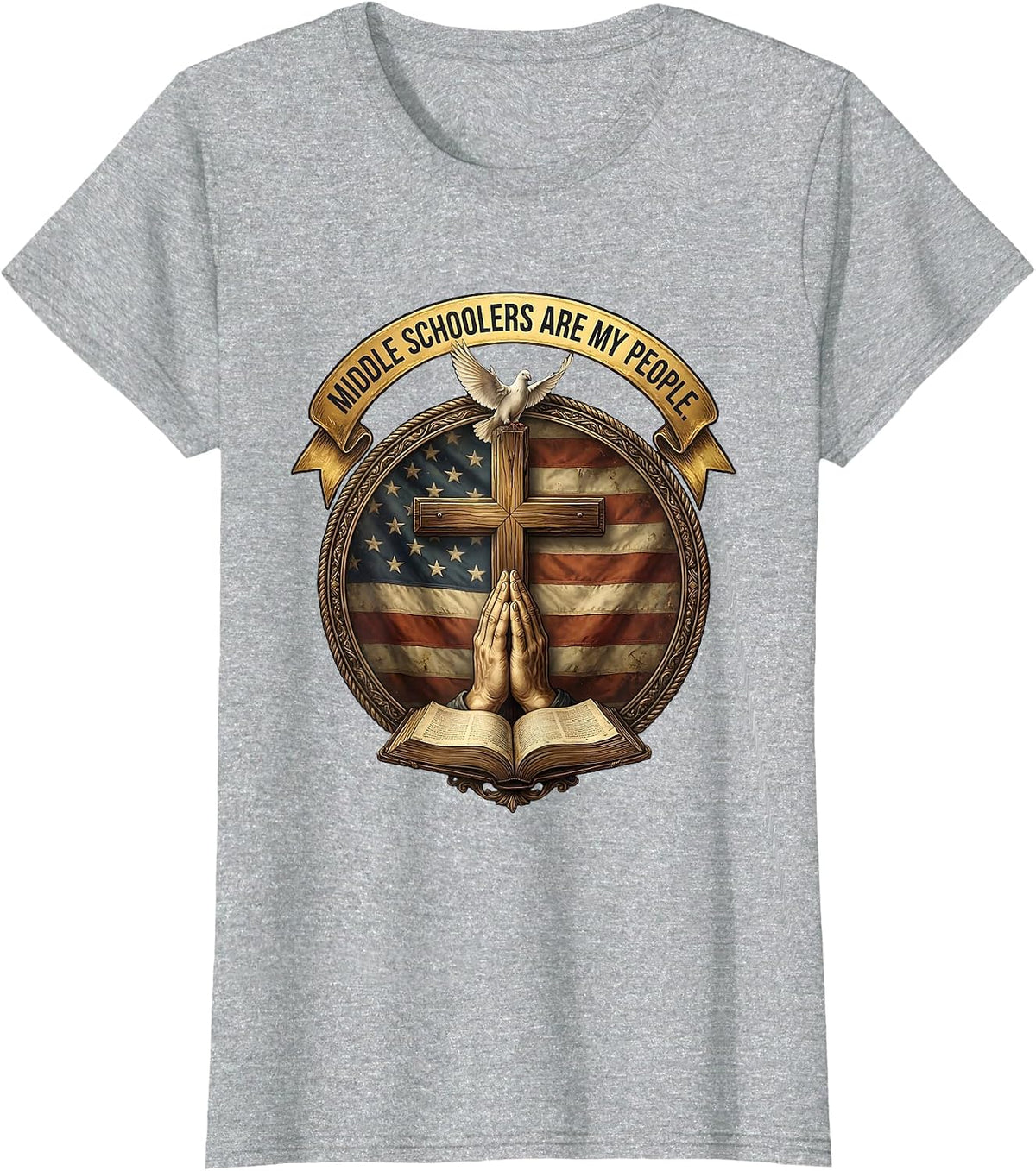 Middle Schoolers Are My People Teacher Design T-Shirt - Heather Grey